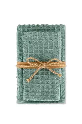 Coincasa σετ πετσέτες μπάνιου με ανάγλυφο σχέδιο (2 τεμάχια) - 007262040 Πράσινο Σμαραγδί